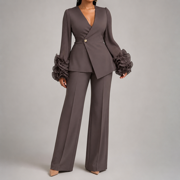 Genevra | Ruffle-Cuff Two-Piece Set