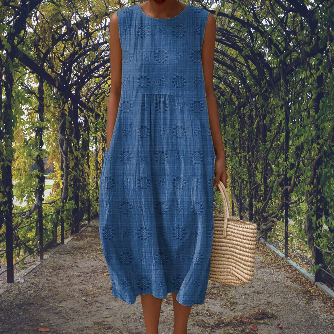 Sadie | Relaxed Sleeveless Midi Dress with Pockets