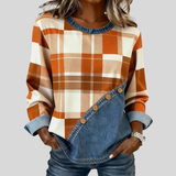 Cara | Patchwork Long-Sleeve Top