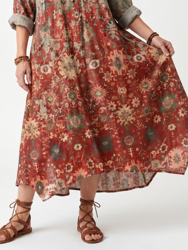 Miriam | Ornate Print Relaxed Midi Dress