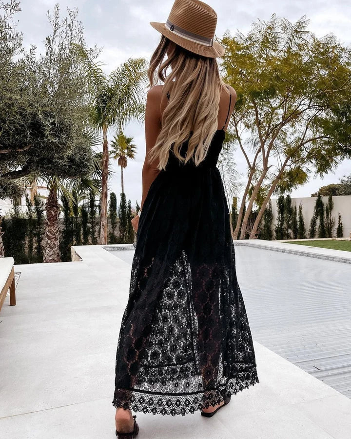 Aubrey | Crochet-Trimmed Wide-Leg Jumpsuit