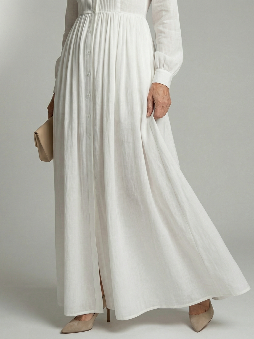 Amelia | Elegant Pintuck Maxi Dress