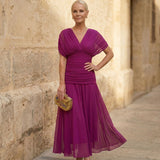 Estella | Draped V-Neck Maxi Dress