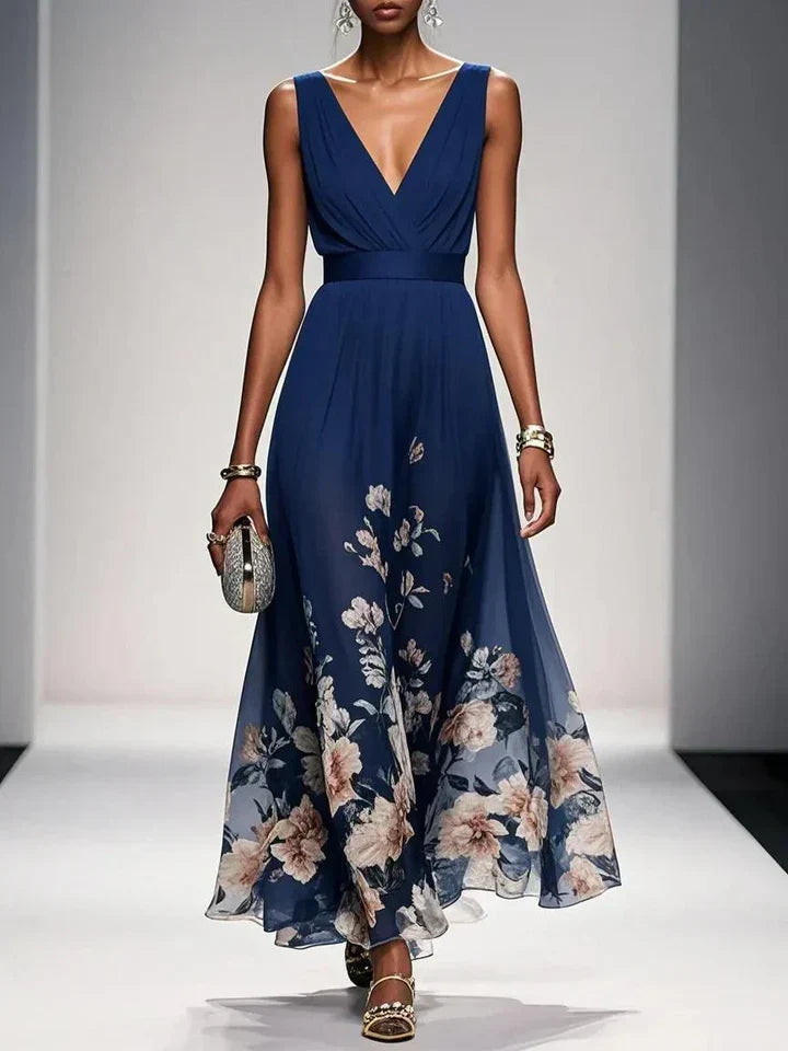 Cosette | Floral V-Neck Maxi Dress