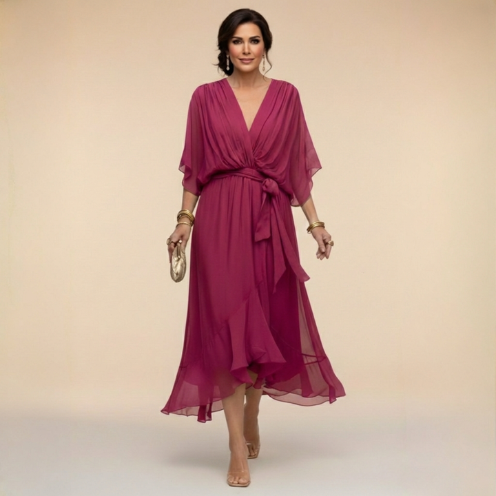 Kathleen | Flowing V-Neck Midi Dress