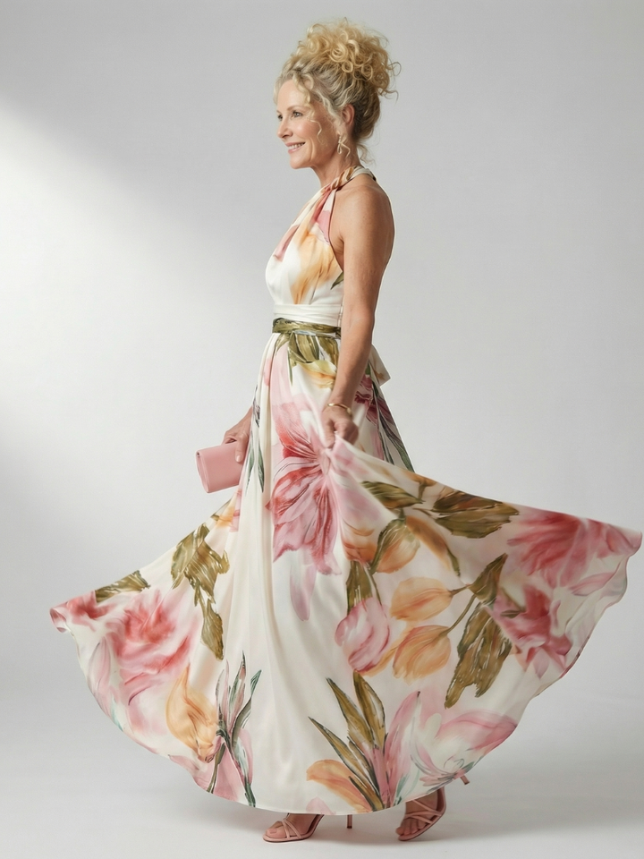 Cressida | Floral Halter Maxi Dress