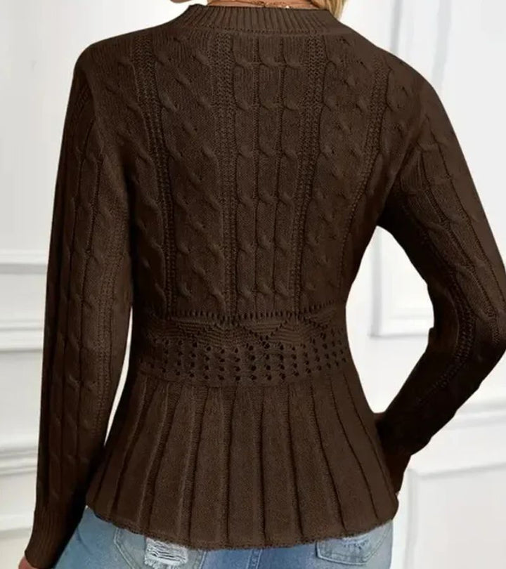 Marnelle | Refined Cable-Knit Peplum Jumper