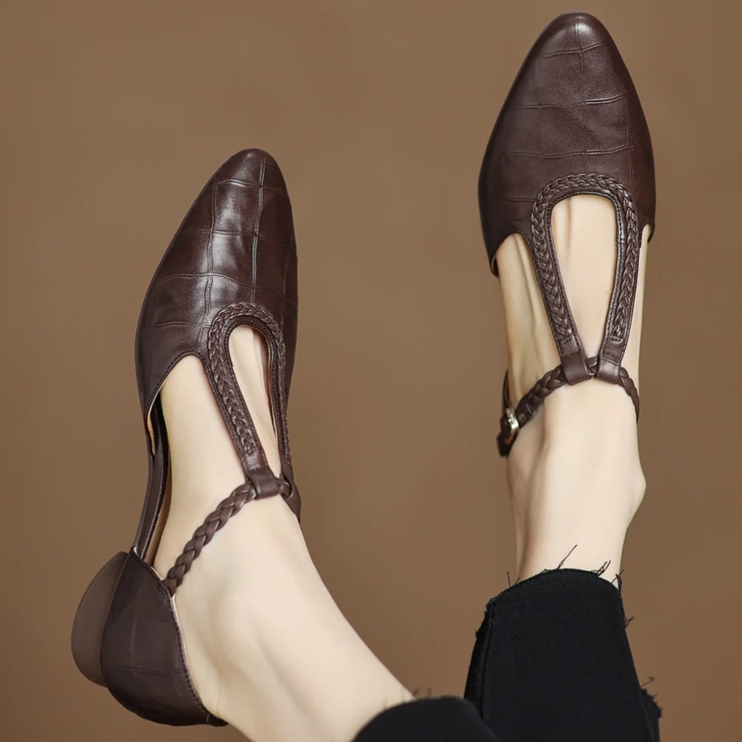 Melanie | T-Strap Pointed Flats