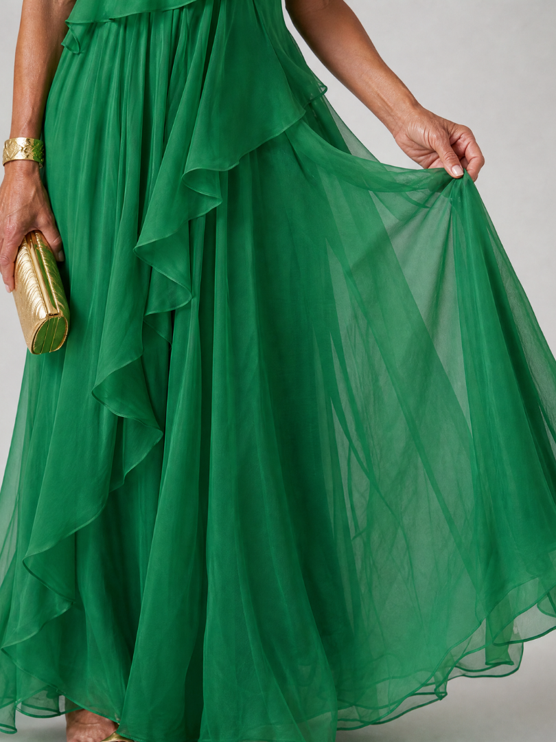Talia | One-Shoulder Ruffled Maxi Dress