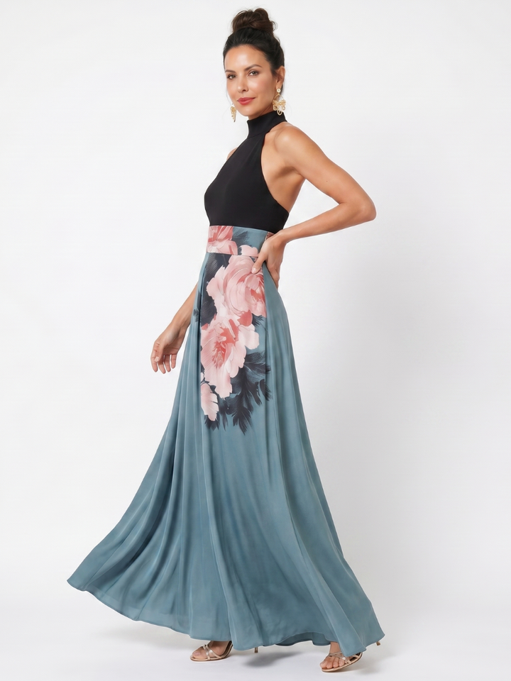 Vanessa | Halter Neck Floral Maxi Dress