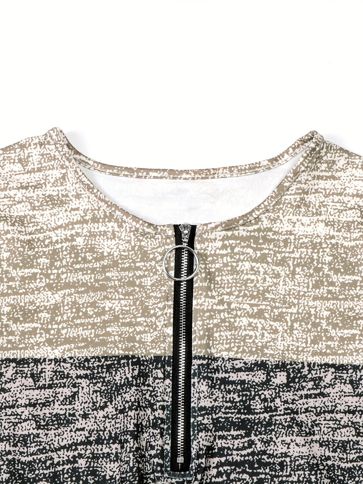 Danica | Colour-Block Quarter-Zip Top