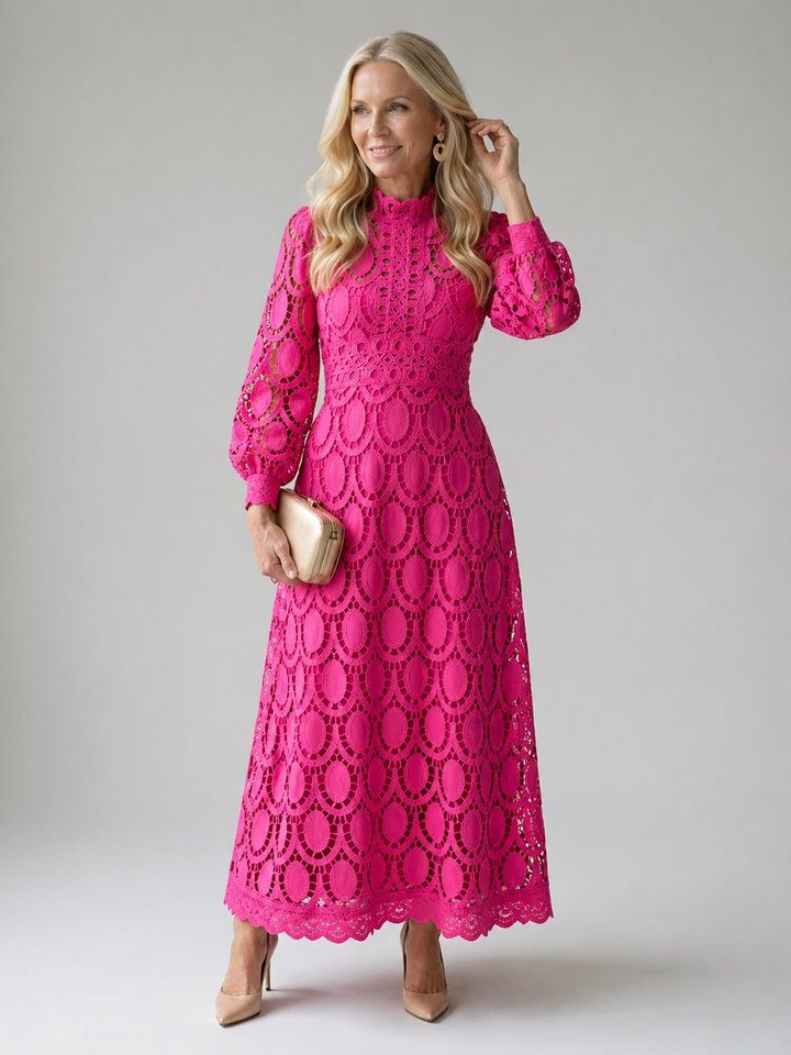 Camille | Scalloped Lace Midi Dress