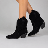 Willow | Pointed Western Ankle Boots