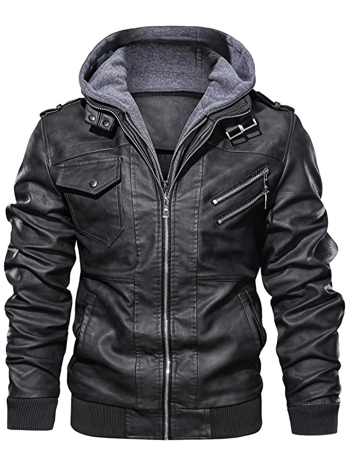 Callum | Hooded Rugged Biker Jacket