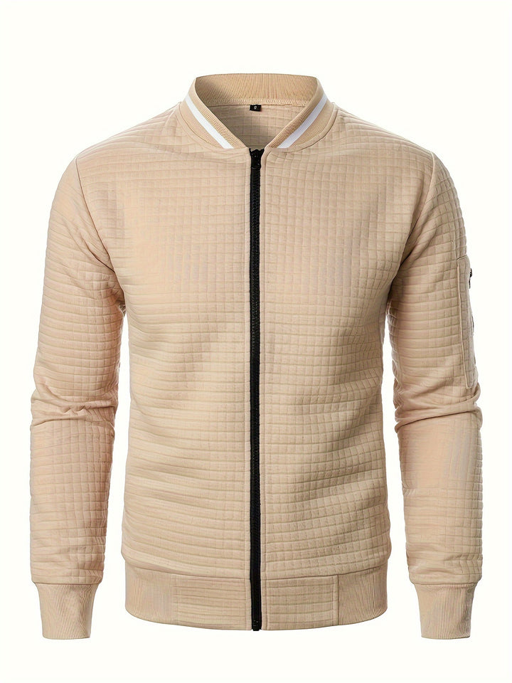 Spencer | Textured Zip-Up Bomber Jacket