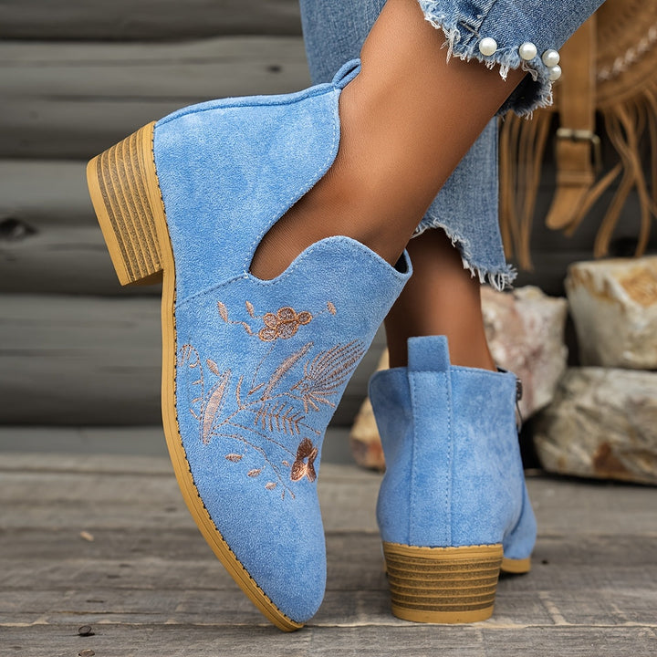 Annabel | Embroidered Ankle Boots