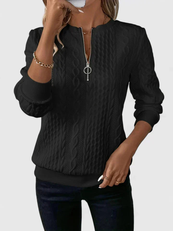Celeste | Textured Quarter-Zip Sweater
