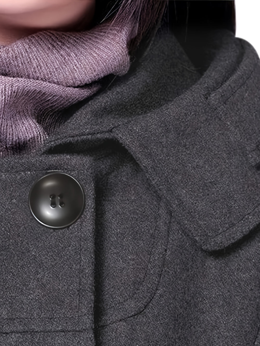 Mireille | Hooded Double-Breasted Mid-Length Coat