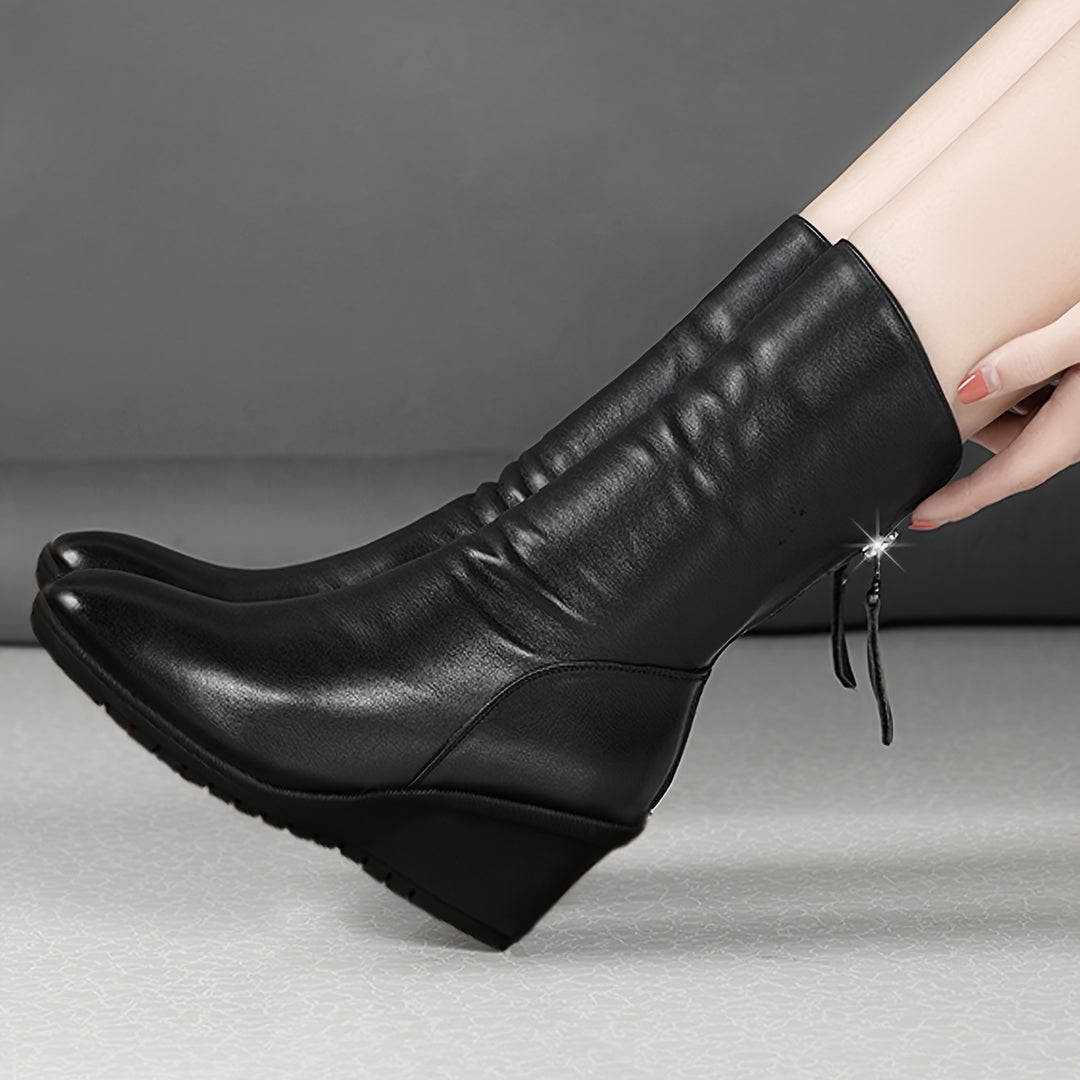Bellamy | Sculpted Wedge Mid-Calf Boots