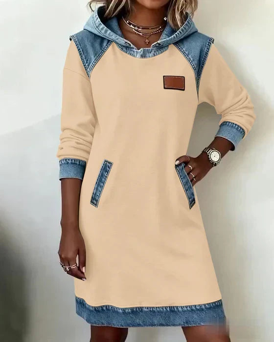 Mallory | Contrast Hooded Dress