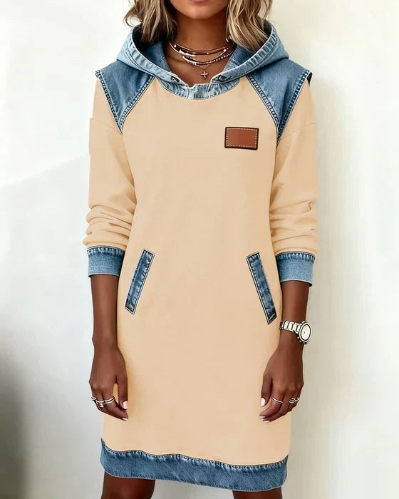 Mallory | Contrast Hooded Dress