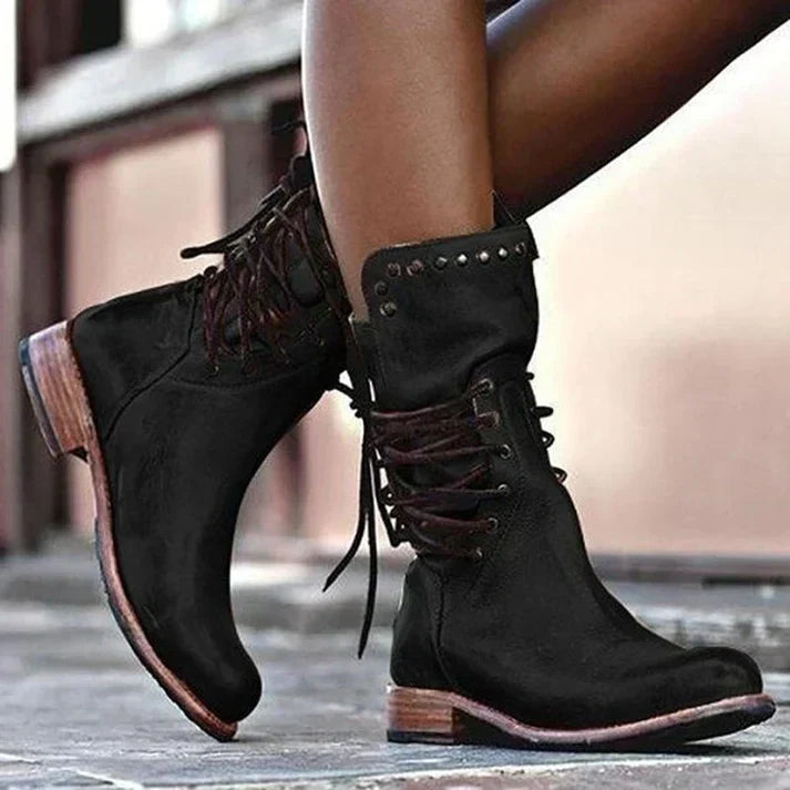 Callie | Vintage Lace-Up Ankle Boots
