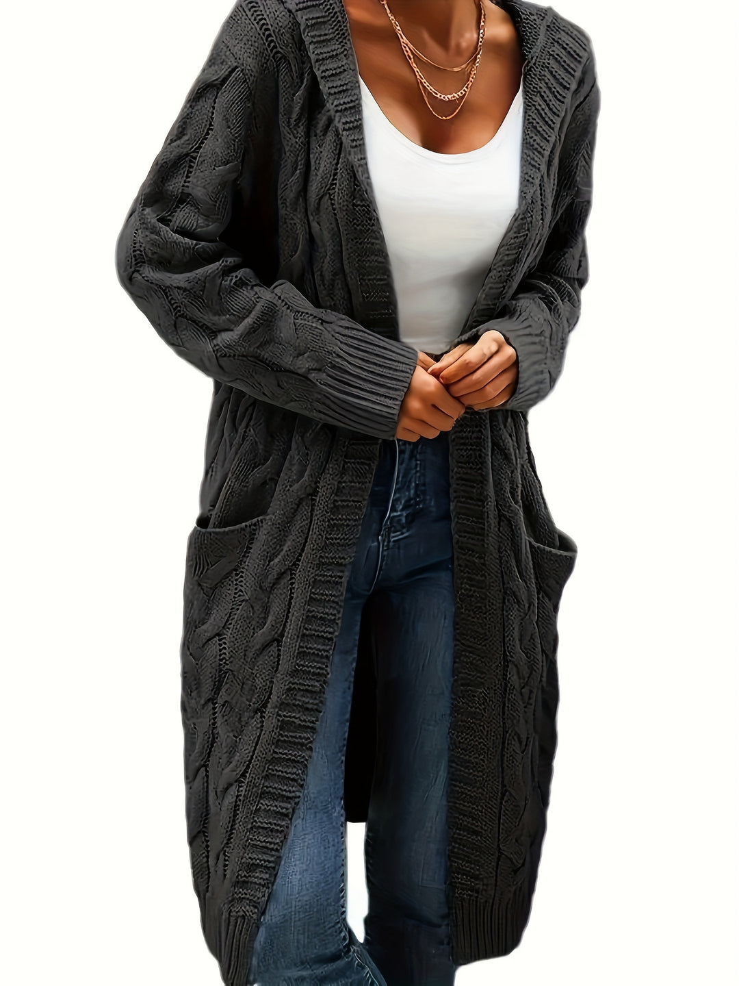 Rosanna | Longline Cable-Knit Cardigan