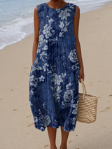 Opal | Sleeveless Floral Midi Dress