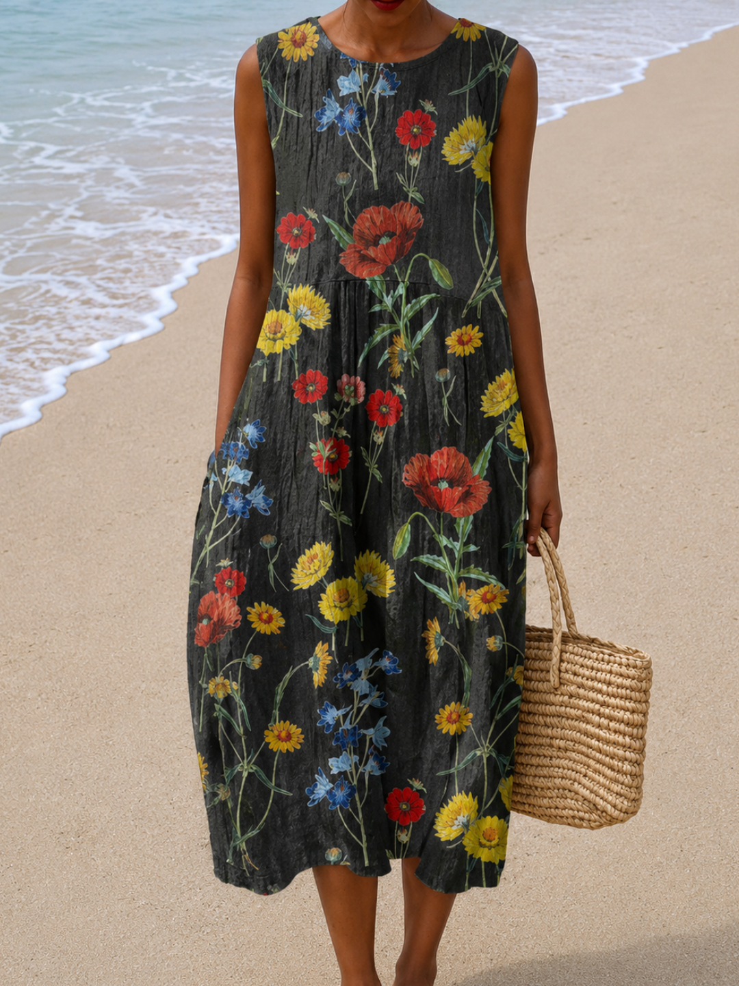 Sylvia | Blossom-Print Relaxed Midi Dress