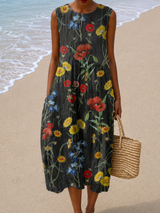 Sylvia | Blossom-Print Relaxed Midi Dress