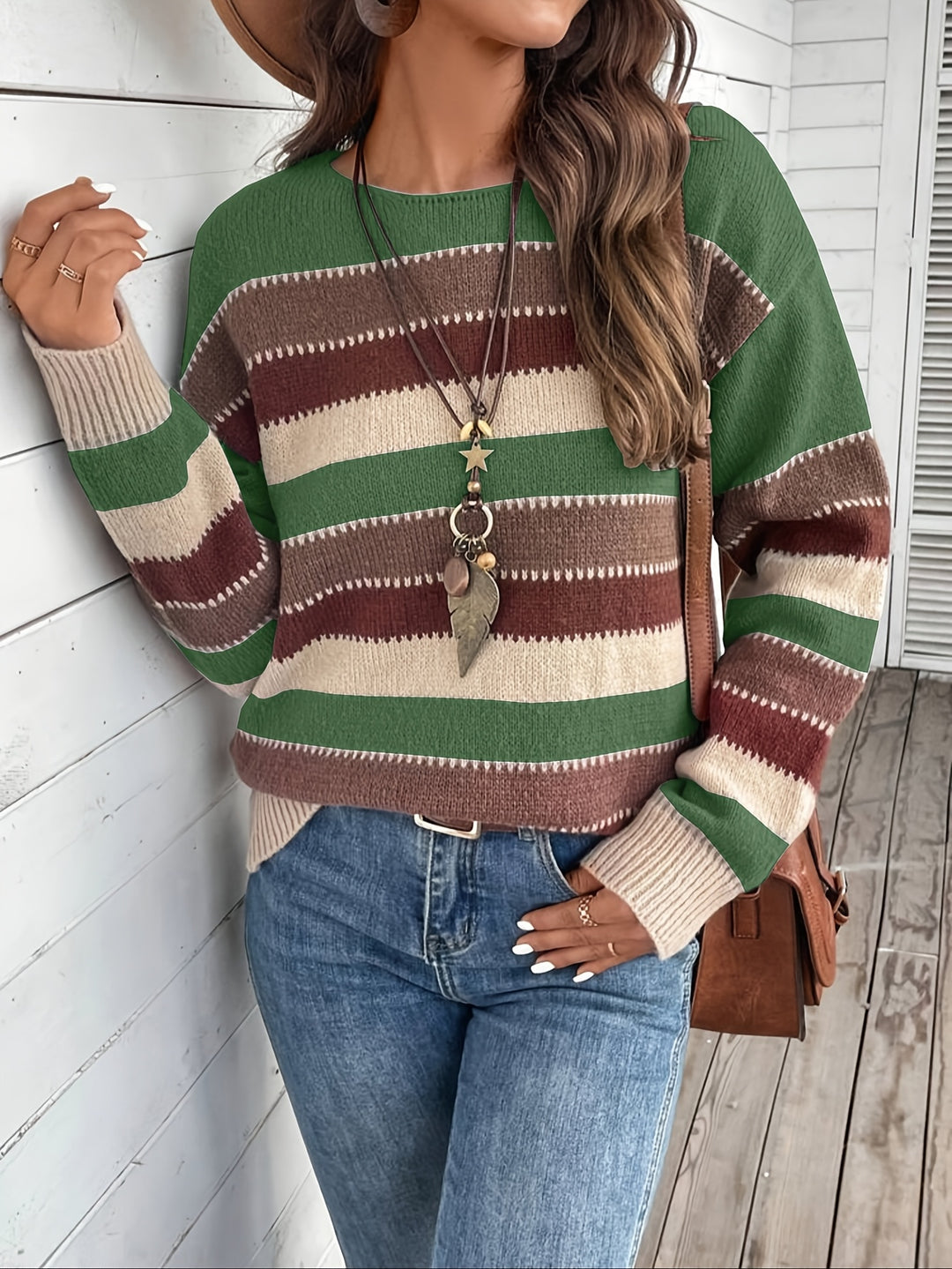 Isla | Striped Round-Neck Jumper