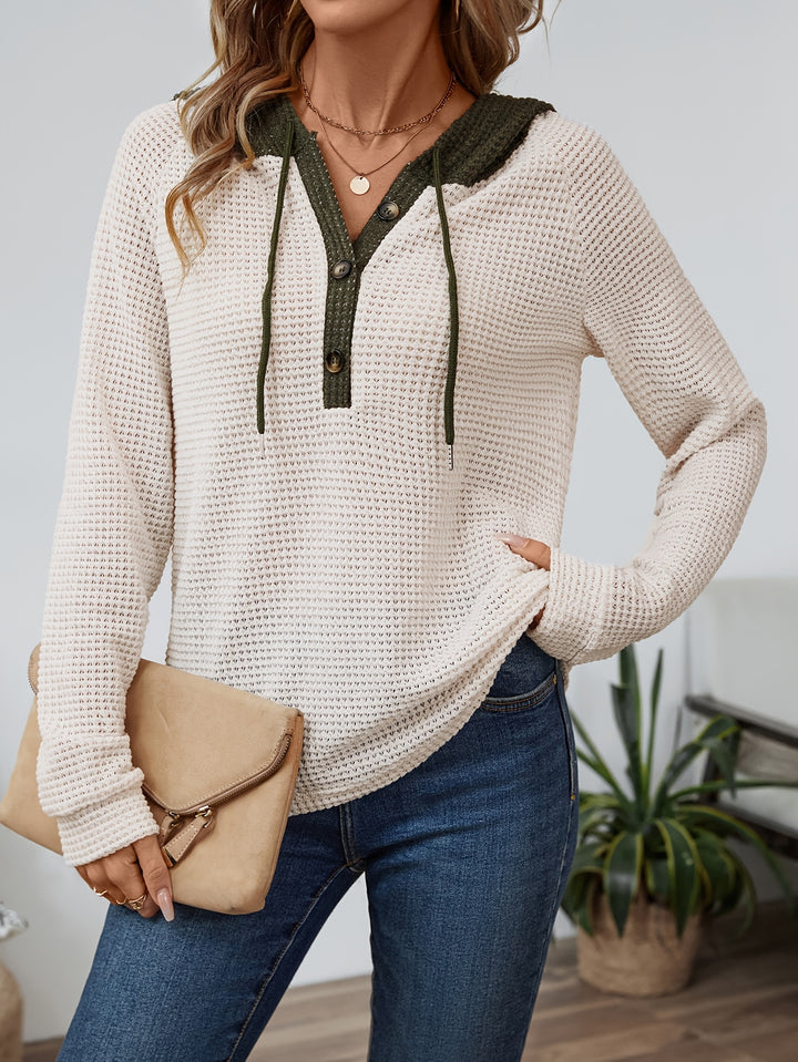 Eloise | Cosy Hooded Waffle Top