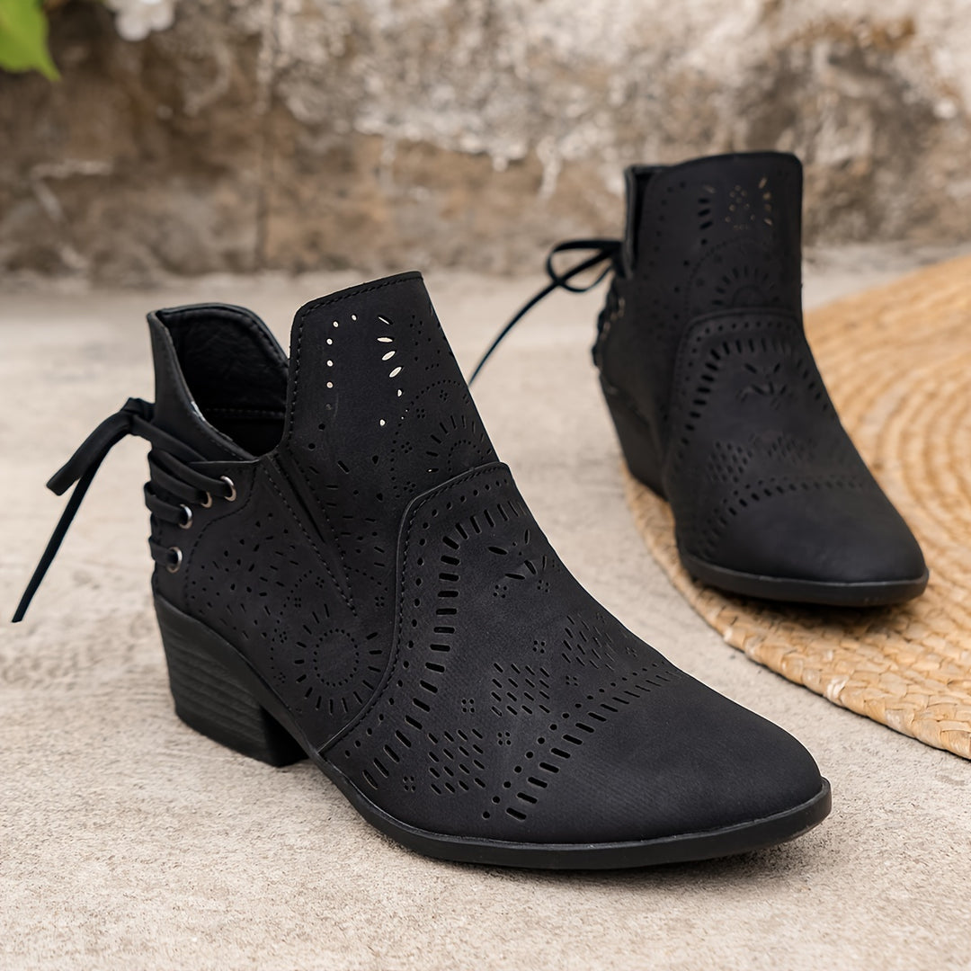 Matilda | Laser-Cut Ankle Boots