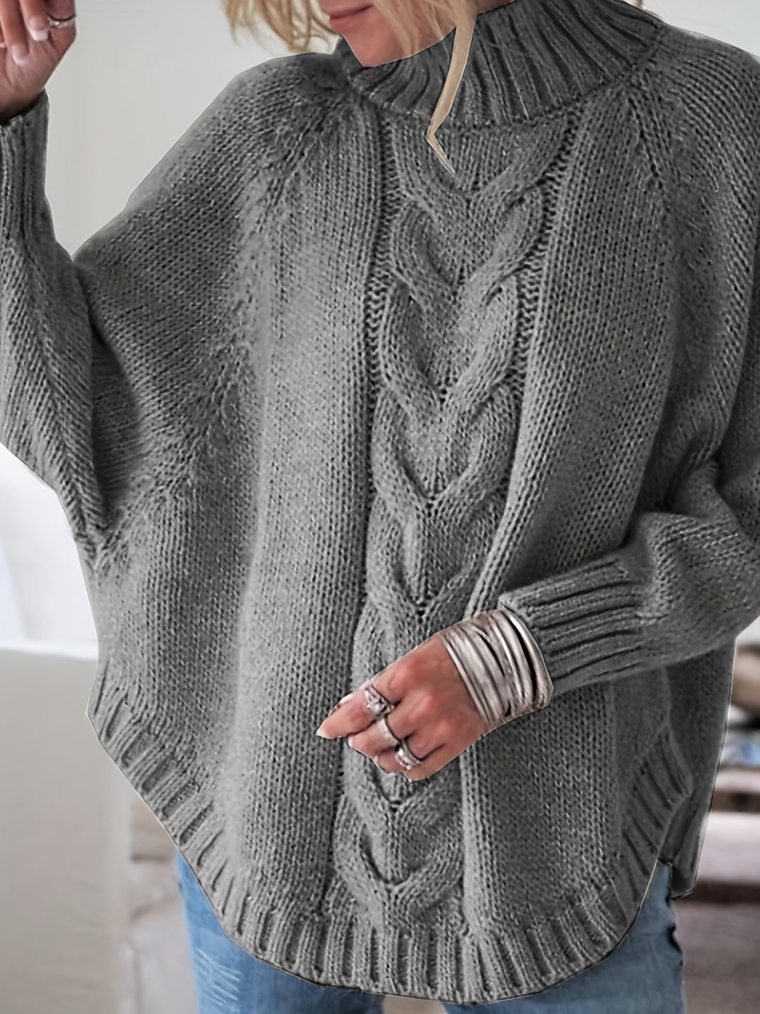 Gretchen | Cable-Knit High-Neck Sweater