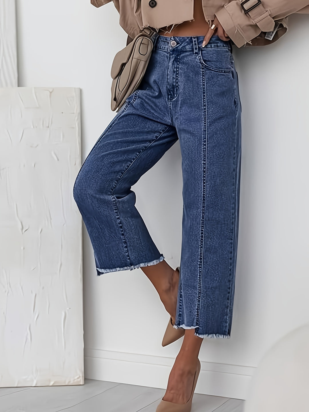 Priya | Cropped Straight-Leg Jeans