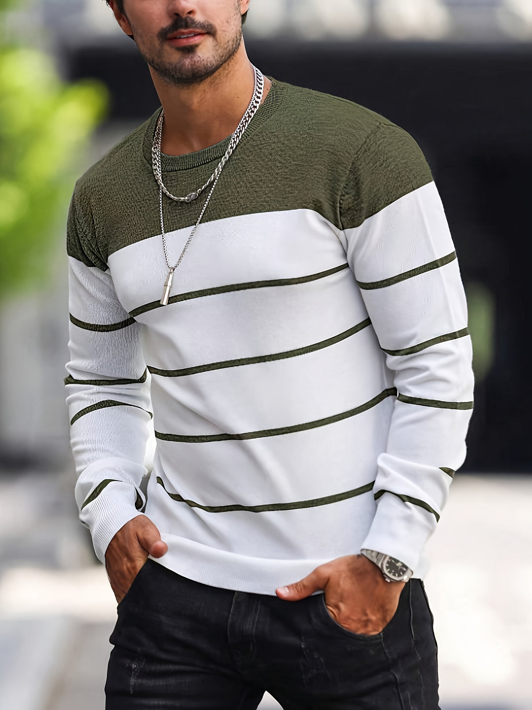 Harrison | Colour-Block Striped Sweater