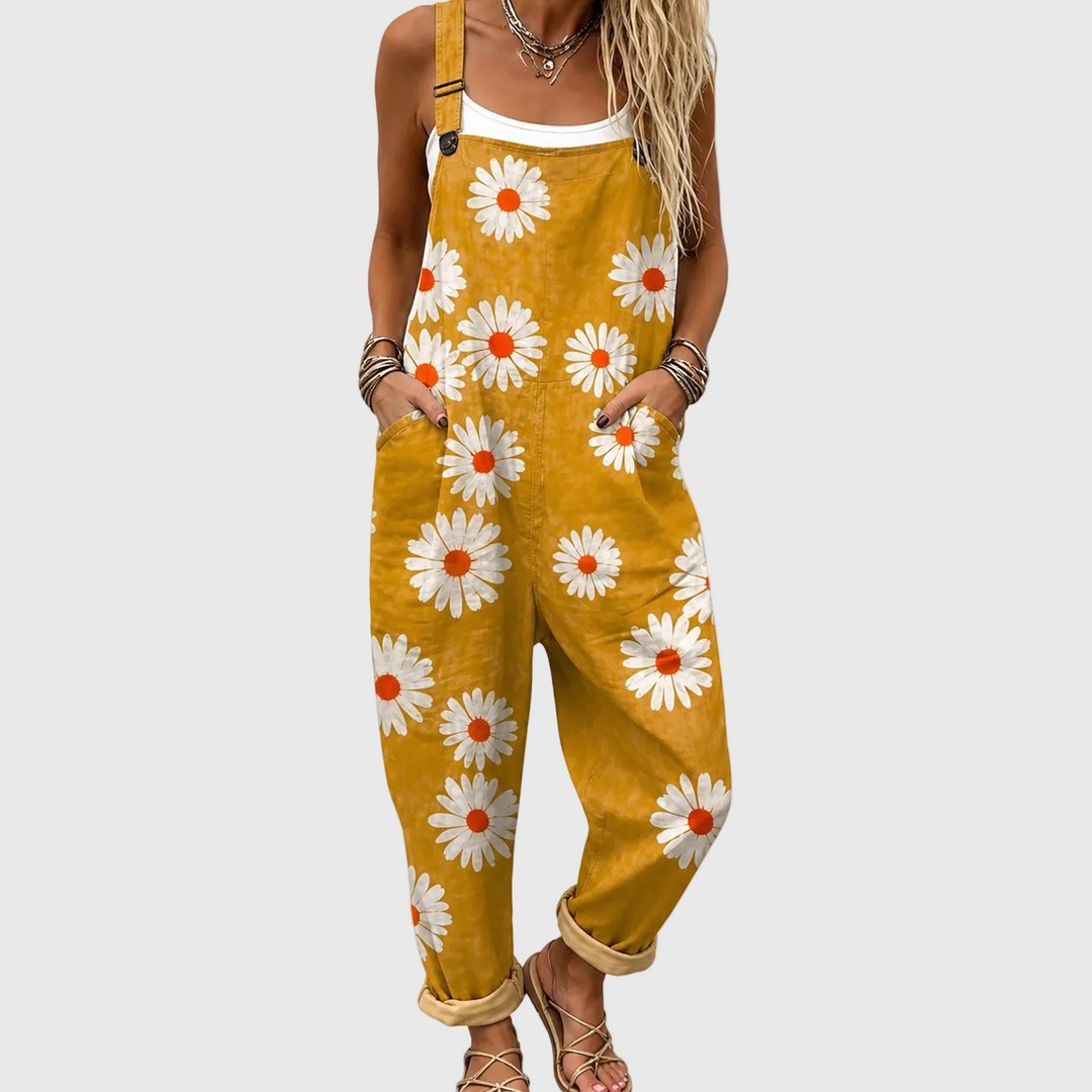 Solveig | Relaxed Daisy Dungaree Jumpsuit