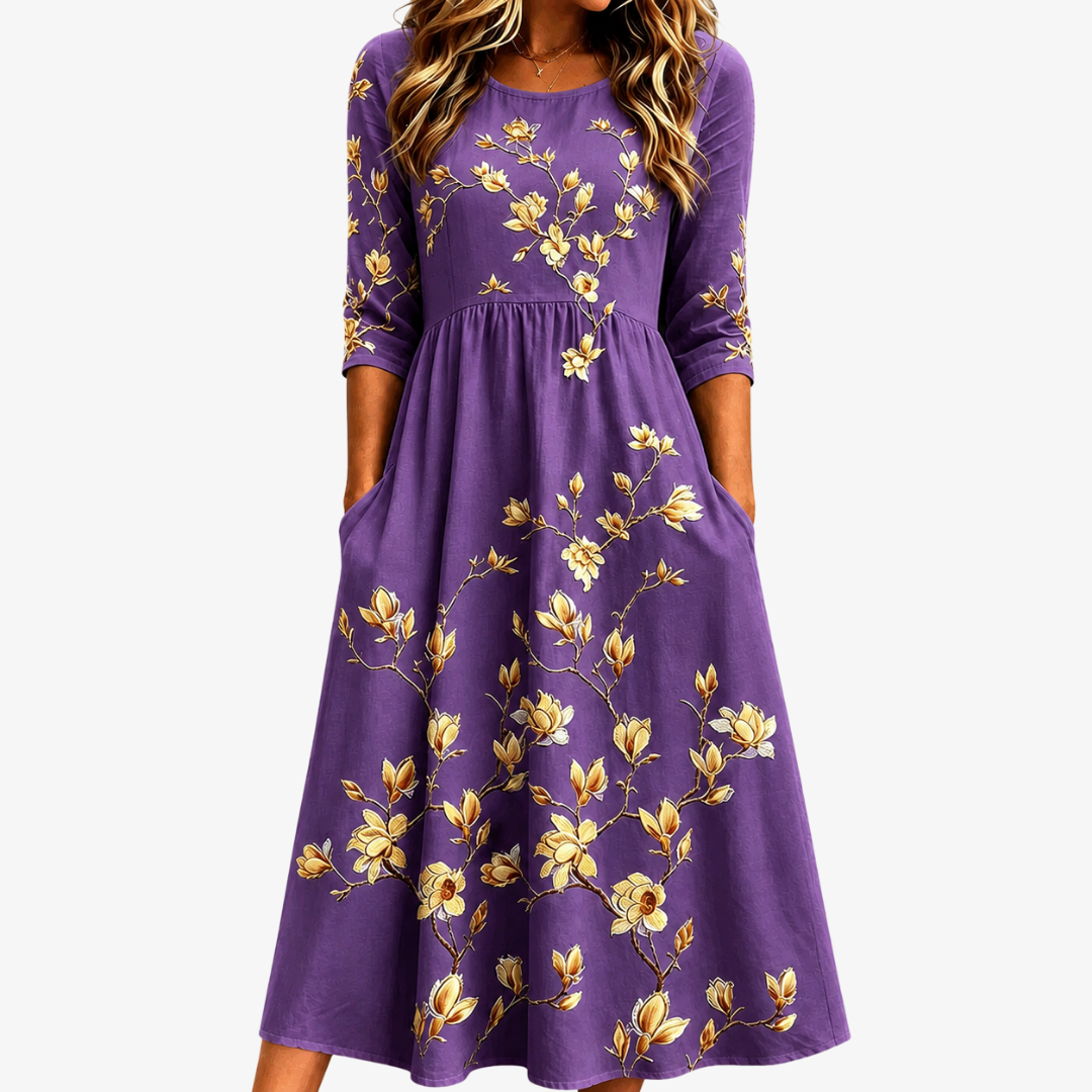 Gwendolen | Floral Pocket Midi Dress