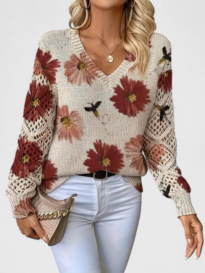 Bronwen | Floral Openwork Jumper