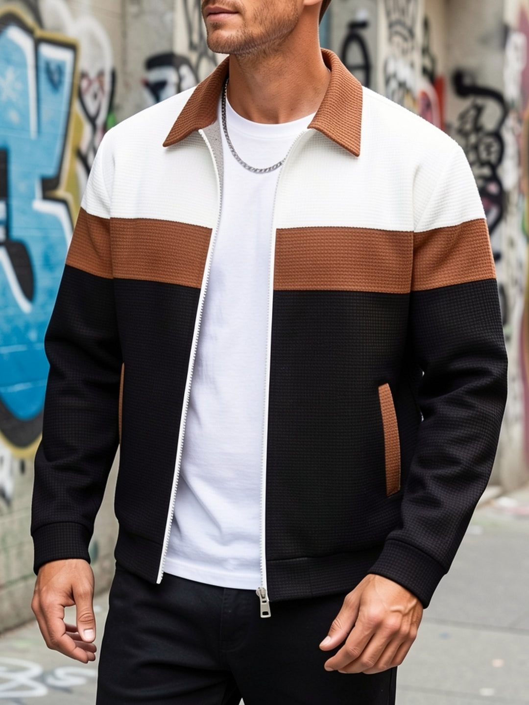 Emmett | Colour-Block Zip-Up Jacket