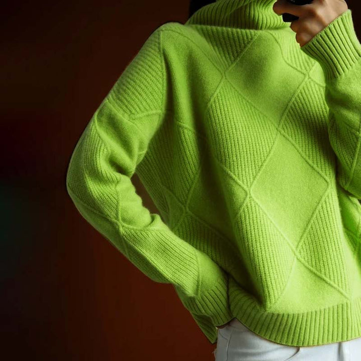 Cecily | Textured Roll-Neck Jumper