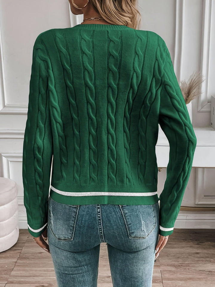 Nora | Cable-Knit Button-Front Cardigan