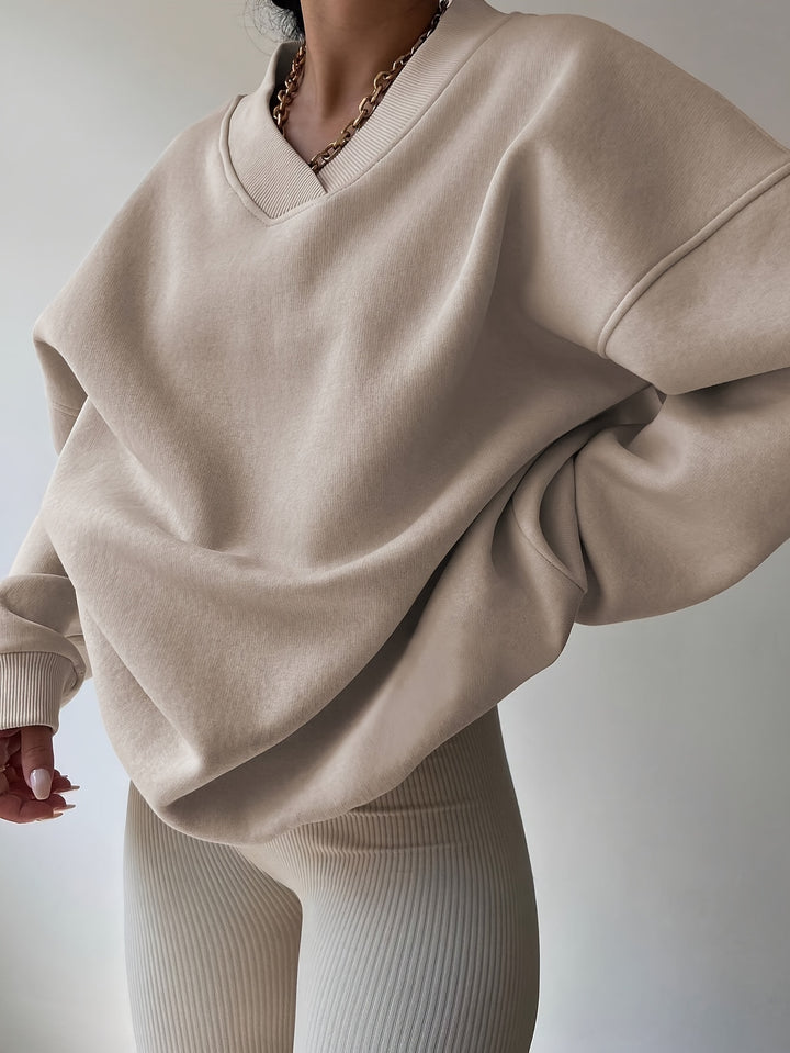Corinthia | Relaxed V-Neck Sweatshirt