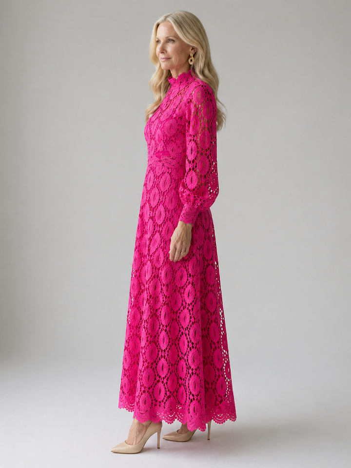 Camille | Scalloped Lace Midi Dress