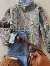 Meryl | Floral Embroidered High-Neck Jumper