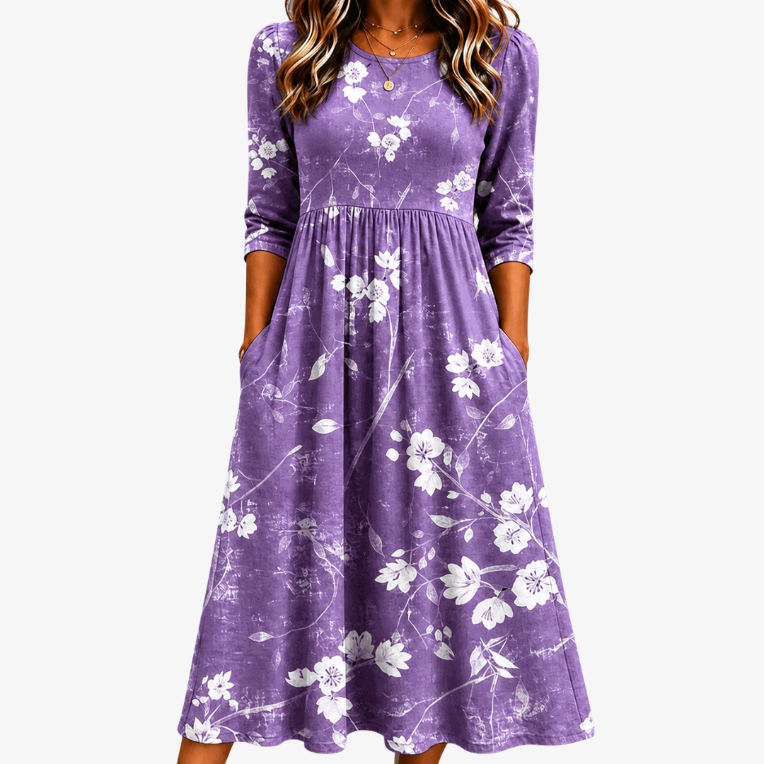 Camille | Floral Pocket Midi Dress