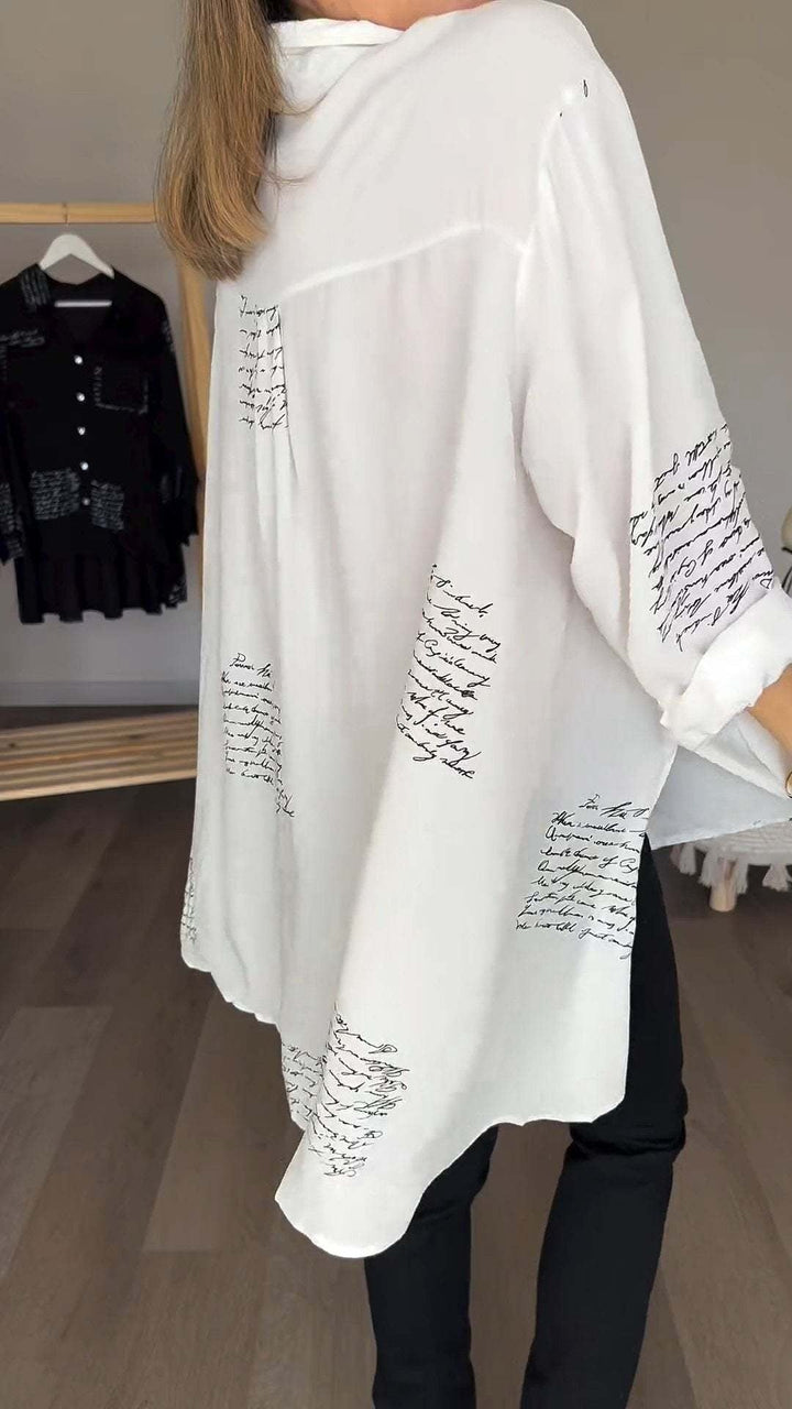Odile | Relaxed Script-Print Shirt