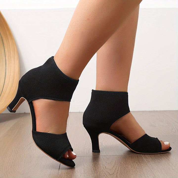Roselle | Sculpted Peep-Toe Heels