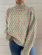 Etta | Floral Mock-Neck Sweater