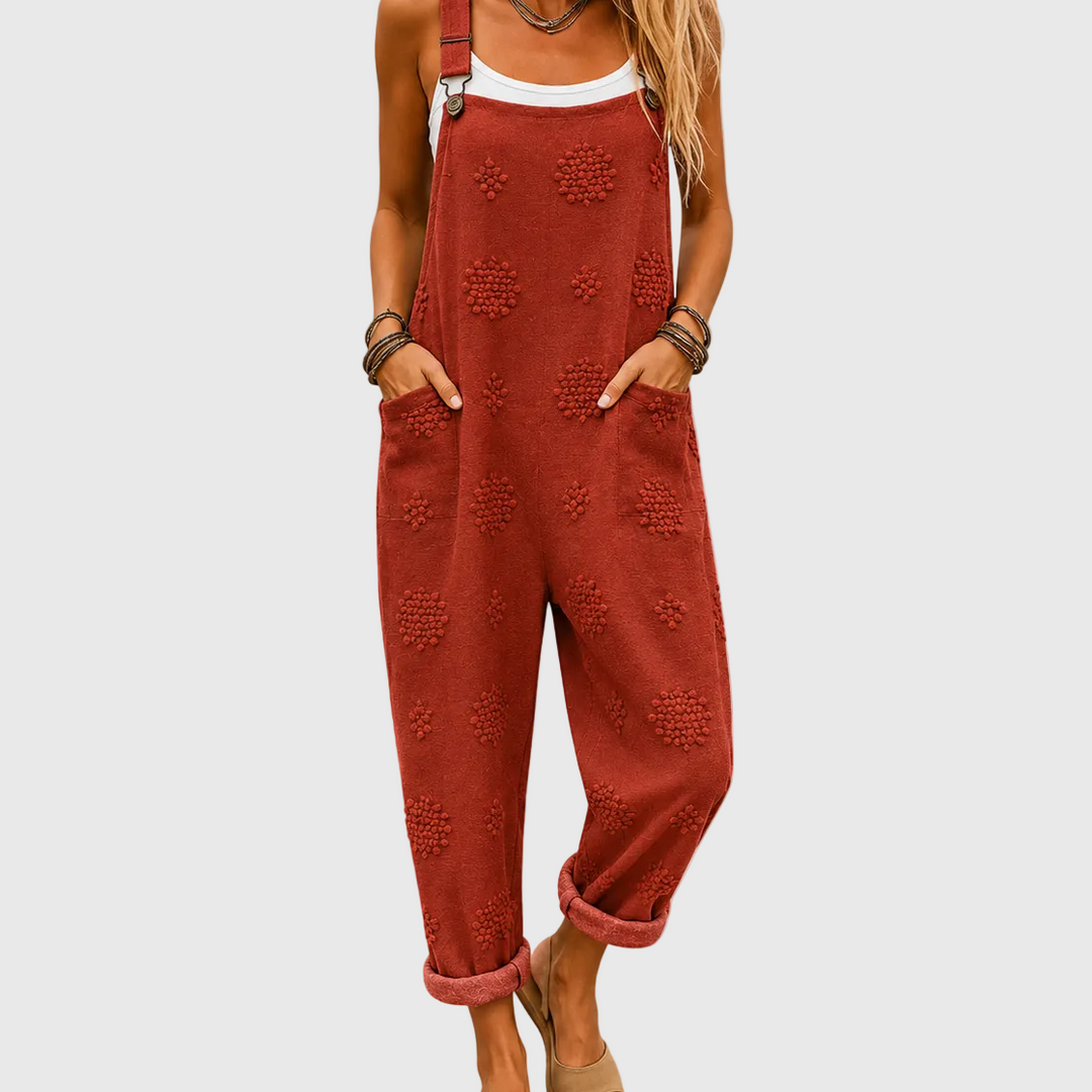 Corisande | Relaxed Textured Spot Jumpsuit